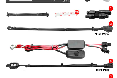 Xk Glow White Led Strip 10pc Kit - Amber - Harddrive Products