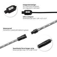 Xk Glow White Led Strip 10pc Kit - Amber - Harddrive Products