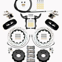 Wilwood AERO4 / MC4 Rear Kit 14.00 Drilled 2015-Up Mustang w/Lines & Cables - Brakes Rotors Pads