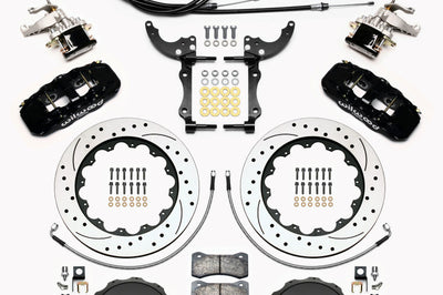 Wilwood AERO4 / MC4 Rear Kit 14.00 Drilled 2015-Up Mustang w/Lines & Cables - Brakes Rotors Pads