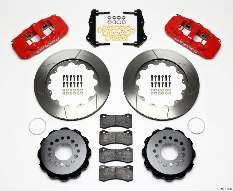 Wilwood AERO4 Rear Kit 14.25in Red 2006-10 Magnum/Challngr/Chrgr/300C - Brakes Rotors & Pads