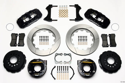 Wilwood AERO4 Rear P-Brake Kit 14.00in Chevy 12 Bolt w/ C-Clips - Brakes Rotors & Pads