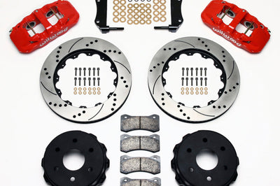 Wilwood AERO4 RearTruck Kit 14.25in Drill Red 1999-2010 GM 1500-SUV 1 Piston OE Caliper - Brakes Rotors & Pads