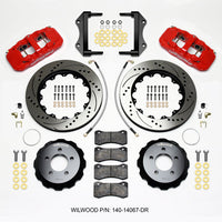 Wilwood AERO6 Front Hat Kit 14.25 Drilled Red 2014-Up Challenger w/Lines - Brakes Rotors & Pads