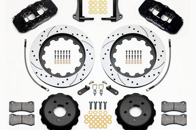 Wilwood AERO6 Front Hat Kit 15.00 Drilled 2015-Up Mustang w/Lines - Brakes Rotors & Pads