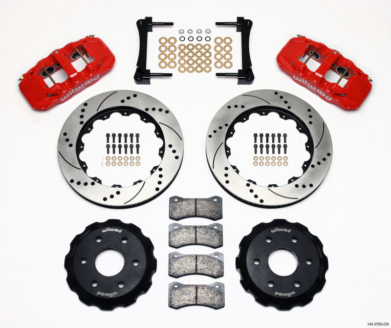 Wilwood AERO6 Front Truck Kit 14.25in Drill Red 1999-2014 GM Truck/SUV 1500 - Brakes Rotors & Pads