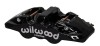 Wilwood Caliper-Aero4 - Black 1.12/1.12in Pistons 0.81in Disc - Brakes Rotors & Pads