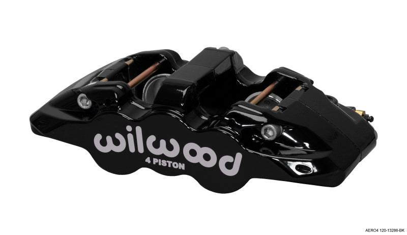Wilwood Caliper-Aero4-L/H - Black 1.88/1.62in Pistons 1.25in Disc - Brakes Rotors & Pads