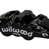 Wilwood Caliper-Aero4-L/H - Black 1.88/1.62in Pistons 1.25in Disc - Brakes Rotors & Pads