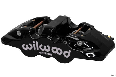 Wilwood Caliper-Aero4-L/H - Black 1.88/1.62in Pistons 1.25in Disc - Brakes Rotors & Pads