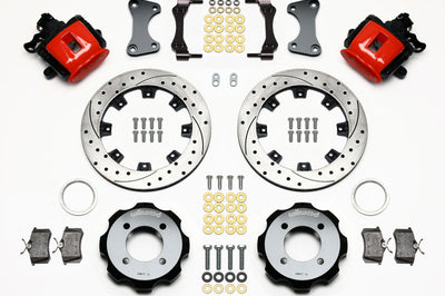 Wilwood Combination Parking Brake Rear Kit 11.75in Drilled Red 2011 Fiesta - Brakes Rotors & Pads