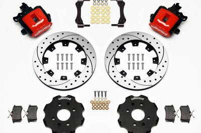 Wilwood Combination Parking Brake Rear Kit 12.19in Drilled Red Civic / Integra Disc 2.39 Hub Offset - Brakes Rotors &