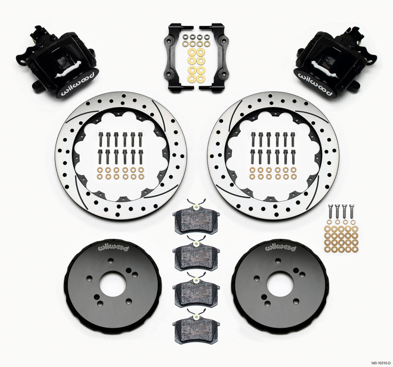 Wilwood Combination Parking Brake Rear Kit 12.88in Drilled Honda S2000 - Brakes Rotors & Pads