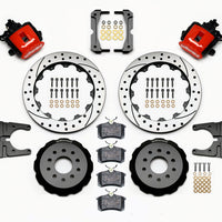 Wilwood Combination Parking Brake Rear Kit 12.88in Drilled Red 2005-2014 Mustang - Brakes Rotors & Pads