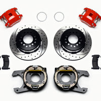 Wilwood D154 P/S P-B Kit Drilled-Red Chevy 12 Bolt 2.75in Off w/ C-Clips - Brakes Rotors & Pads