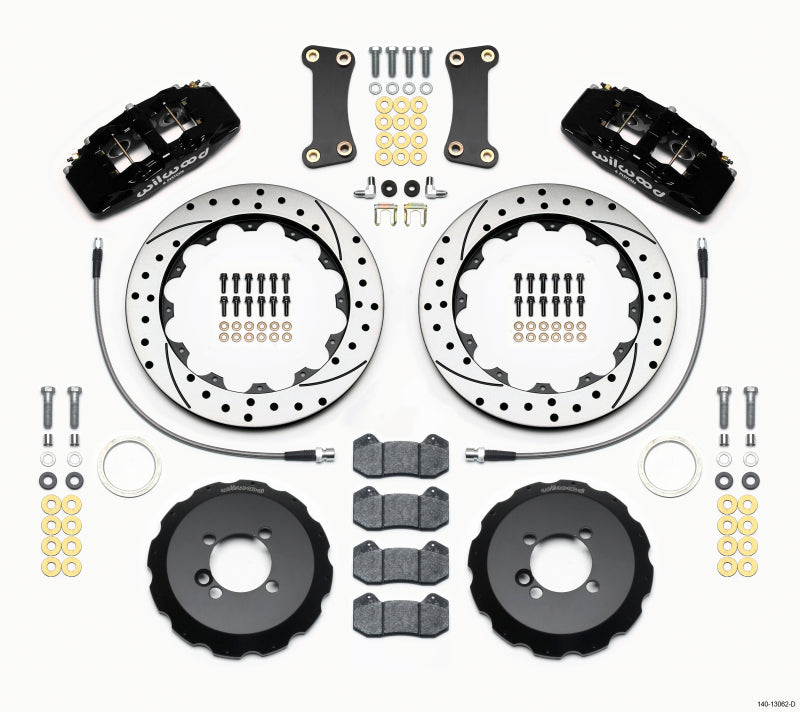 Wilwood Dynapro 6 Front Hat Kit 12.88in Drilled 2002-Up Mini Cooper w/ Lines - Brakes Rotors & Pads