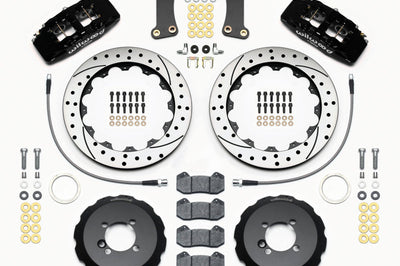 Wilwood Dynapro 6 Front Hat Kit 12.88in Drilled 2002-Up Mini Cooper w/ Lines - Brakes Rotors & Pads