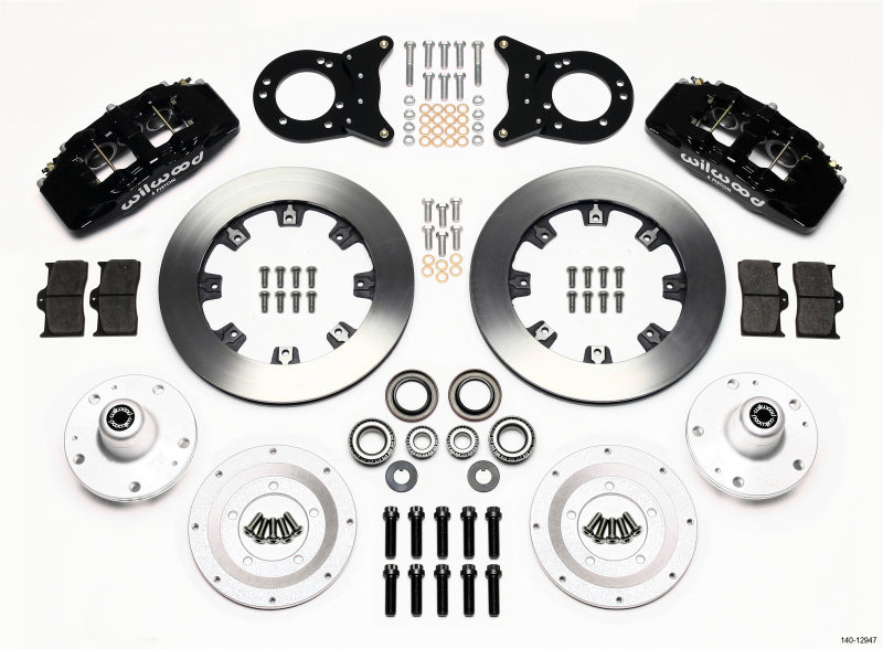 Wilwood Dynapro 6 Front Hub Kit 12.19in 1965-1969 Mustang Disc & Drum Spindle - Brakes Rotors Pads