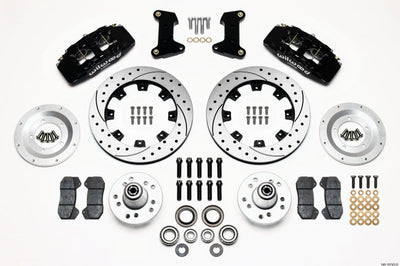 Wilwood Dynapro 6 Front Hub Kit 12.19in Drilled 74-80 Pinto/Mustang II Disc Spindle only - Brakes Rotors & Pads