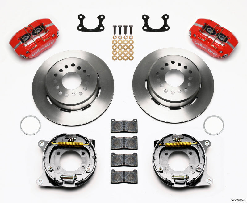 Wilwood Dynapro Dust-Boot P/S Park Brake Kit Red Small Ford 2.66in Offset - Brakes Rotors & Pads