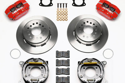 Wilwood Dynapro Dust-Boot P/S Park Brake Kit Red Small Ford 2.66in Offset - Brakes Rotors & Pads