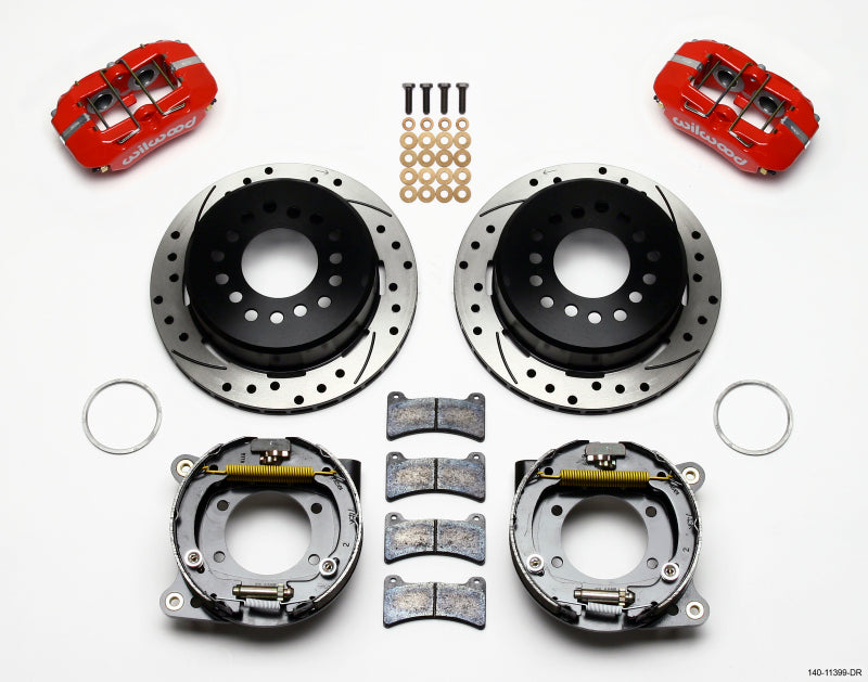 Wilwood Dynapro Low-Profile 11.00in P-Brake Kit Drill-Red 93-97 Camaro/Firebird 2.75in Offset - Brakes Rotors & Pads