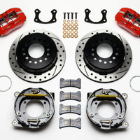 Wilwood Dynapro Low-Profile 11.00in P-Brake Kit Drill-Red New Big Ford 2.50in Offset - Brakes Rotors & Pads