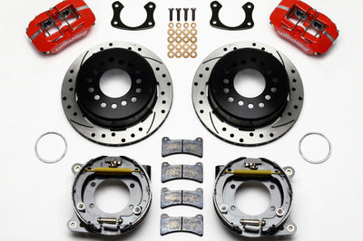 Wilwood Dynapro Low-Profile 11.00in P-Brake Kit Drill-Red New Big Ford 2.50in Offset - Brakes Rotors & Pads