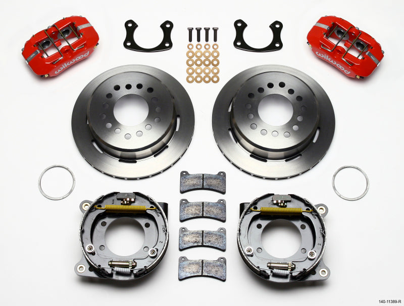 Wilwood Dynapro Low-Profile 11.00in P-Brake Kit - Red New Big Ford 2.50in Offset - Brakes Rotors & Pads