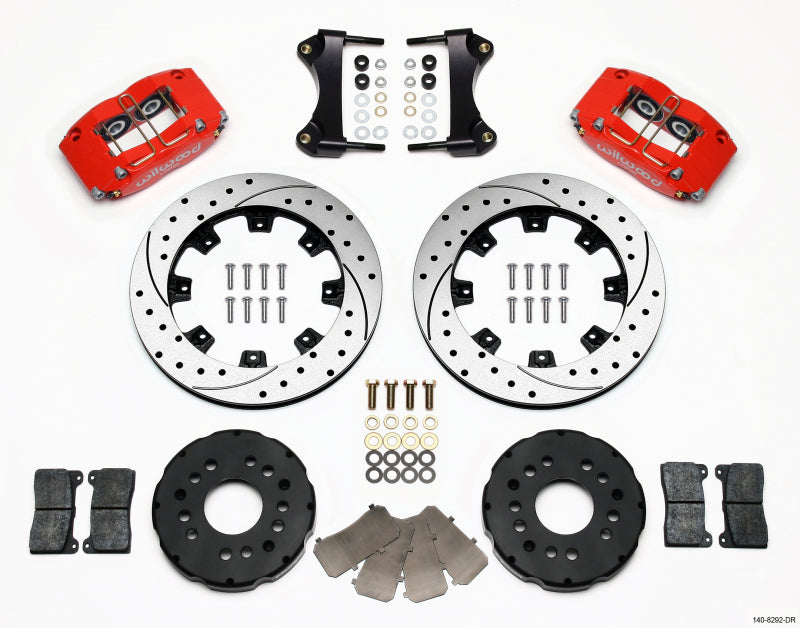 Wilwood Dynapro Radial Front Kit 12.19in Drilled Red 95-99 Mitsubishi Eclipse (*Line Needed*) - Brakes Rotors & Pads