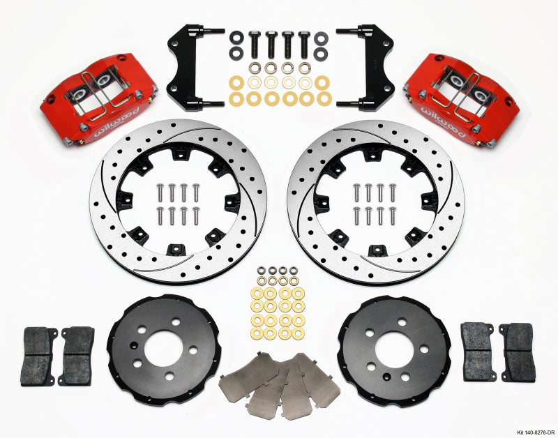 Wilwood Dynapro Radial Front Kit 12.19in Drilled Red 99-03 Jetta IV & Golf - Brakes Rotors Pads