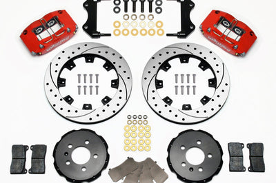 Wilwood Dynapro Radial Front Kit 12.19in Drilled Red 99-03 Jetta IV & Golf - Brakes Rotors Pads
