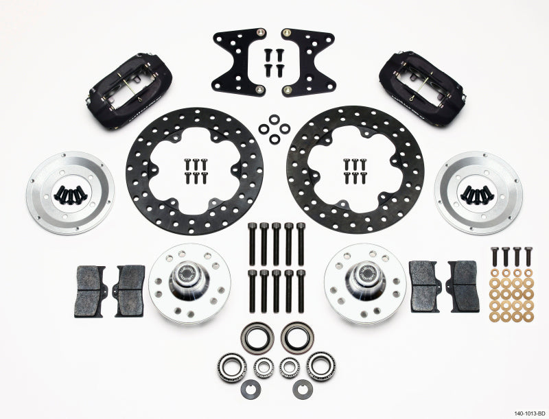 Wilwood Forged Dynalite Front Drag Kit Drilled Rotor 71-80 Pinto/Mustang II Disc & Drum - Brakes Rotors Pads