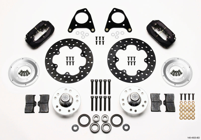 Wilwood Forged Dynalite Front Drag Kit Drilled Rotor 87-93 Mustang 84-86 SVO 5 Lug - Brakes Rotors & Pads