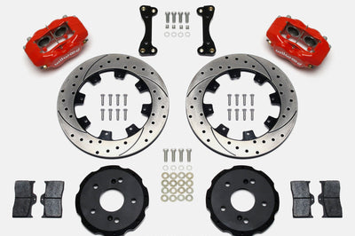 Wilwood Forged Dynalite Front Hat Kit 12.19in Drilled Red 02-06 Acura RSX-5 Lug - Brakes Rotors & Pads