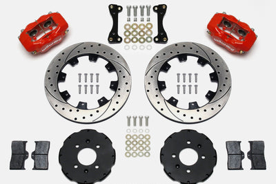 Wilwood Forged Dynalite Front Hat Kit 12.19in Drilled Red 94-01 Honda/Acura w/262mm Disc - Brakes Rotors & Pads