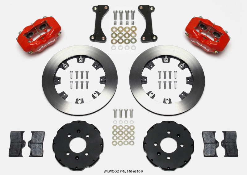 Wilwood Forged Dynalite Front Hat Kit 12.19in Red 90-99 Civic w/240 mm Disc - Brakes Rotors & Pads