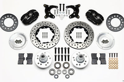 Wilwood Forged Dynalite Front Kit 11.00in Drilled 65-72 CDP A Body - 10in Drum - Brakes Rotors & Pads