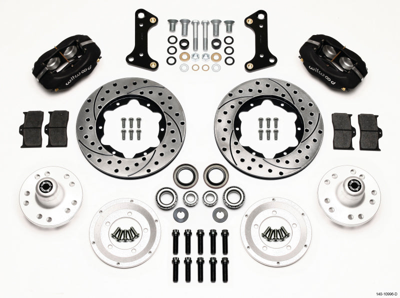 Wilwood Forged Dynalite Front Kit 11.00in Drilled 67-69 Camaro 64-72 Nova Chevelle - Brakes Rotors & Pads