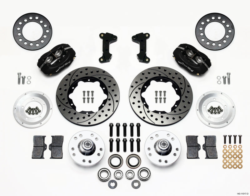Wilwood Forged Dynalite Front Kit 11.00in Drilled 74-80 Pinto/Mustang II Disc Spindle only - Brakes Rotors & Pads