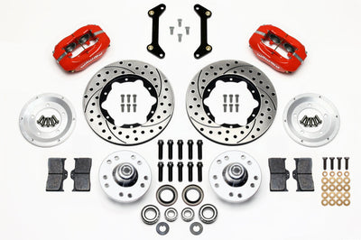 Wilwood Forged Dynalite Front Kit 11.00in Drilled Red 79-87 GM G Body - Brakes Rotors & Pads