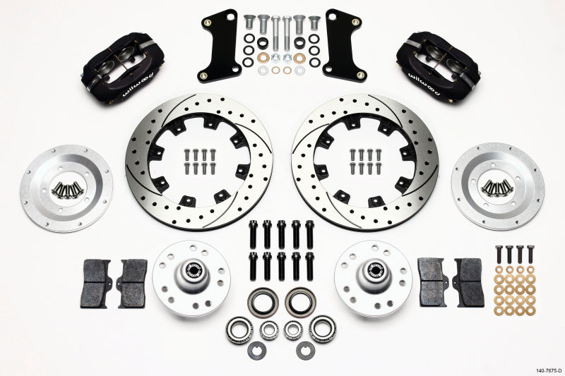 Wilwood Forged Dynalite Front Kit 12.19in Drilled 67-69 Camaro 64-72 Nova Chevelle - Brakes Rotors & Pads