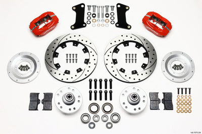 Wilwood Forged Dynalite Front Kit 12.19in Drilled Red 67-69 Camaro 64-72 Nova Chevelle - Brakes Rotors & Pads