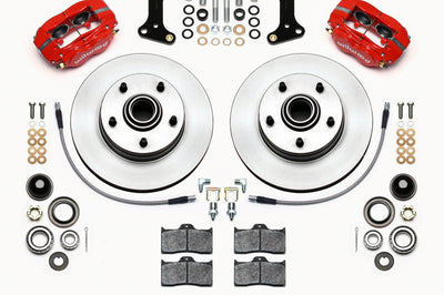 Wilwood Forged Dynalite-M Front Kit 11.00in 1 PC Rotor&Hub Red 67-69 Camaro 64-72 Nova Chevelle - Brakes Rotors & Pads