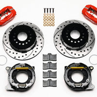 Wilwood Forged Dynalite P/S P-B Kit Drilled-Red 2005-2014 Mustang - Brakes Rotors & Pads