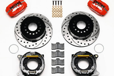 Wilwood Forged Dynalite P/S P-B Kit Drilled-Red 2005-2014 Mustang - Brakes Rotors & Pads