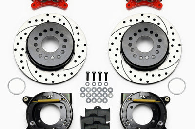 Wilwood Forged Dynalite P/S P-B Kit Drilled-Red Chevy 12 Bolt w/ C-Clips - Brakes Rotors & Pads