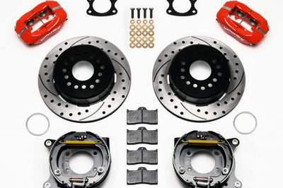 Wilwood Forged Dynalite P/S Park Brake Kit Drill-Red Small Ford 2.50in Offset - Brakes Rotors & Pads
