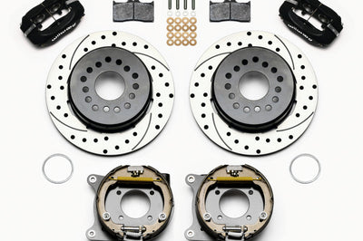 Wilwood Forged Dynalite P/S Park Brake Kit Drilled 12 Bolt 2.75in offset Staggered Shock - Brakes Rotors & Pads