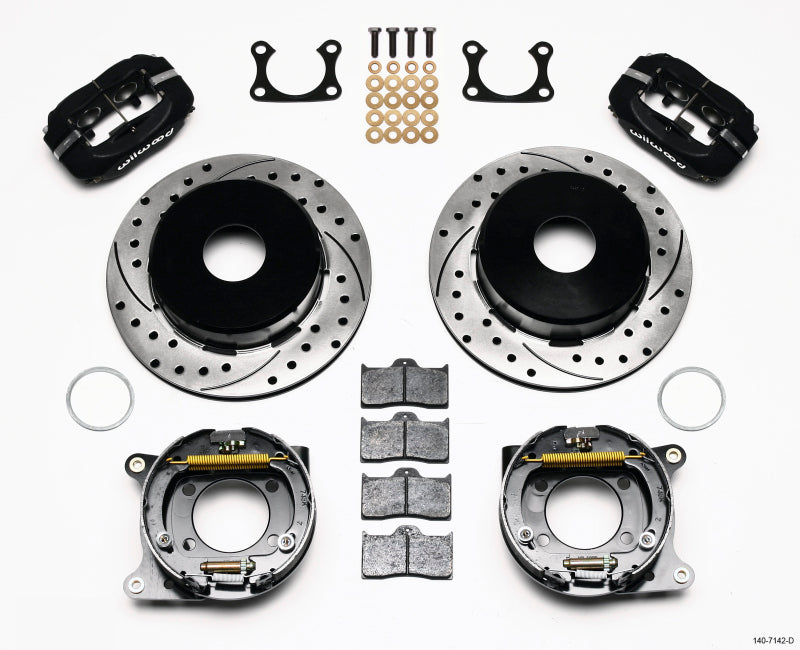 Wilwood Forged Dynalite P/S Park Brake Kit Drilled Big Ford 2.36in Offset Currie Blank - Brakes Rotors & Pads
